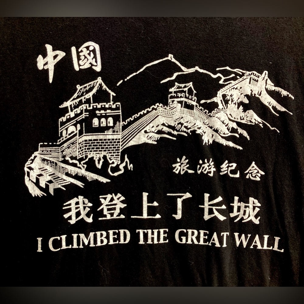 I Climbed The Great Wall Great Wall Of China Souvenir Graphic T-shirt Size L